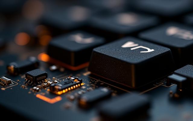 Macro shot of a mechanical keyboard switch, emphasizing craftsmanship and precision.