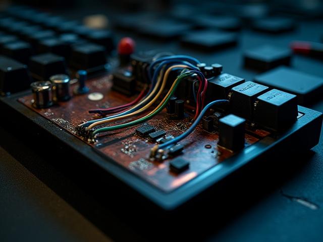 Detailed shot showing the intricate hand-wiring and PCB of a custom mechanical keyboard, a true mark of craftsmanship.